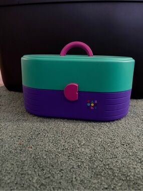 Vintage 90s Caboodles Makeup Storage Case – Green Purple & Pink – Retro Original